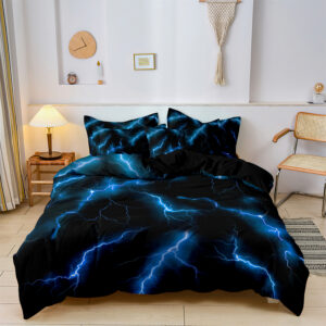 Blue Lightning Duvet Cover