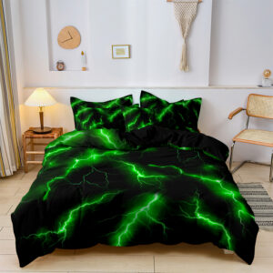Green Lightning Duvet Cover