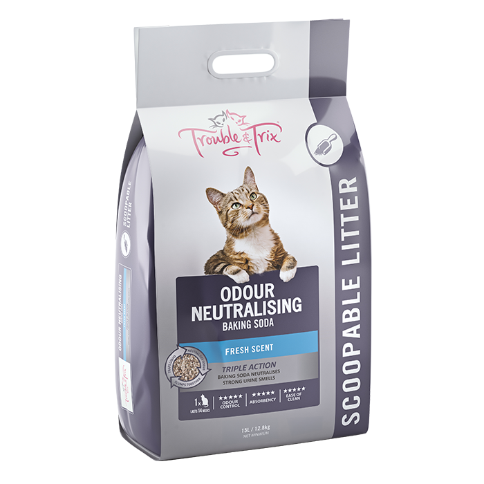 Trouble and Trix Clumping Odour Neutralising with Baking Soda Cat Litter 15 Litre - Image 3