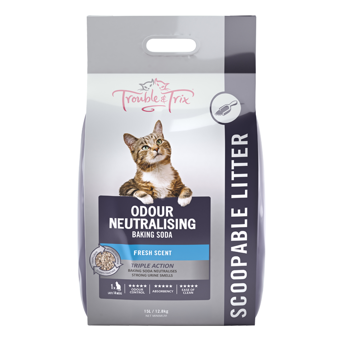 Trouble and Trix Clumping Odour Neutralising with Baking Soda Cat Litter 15 Litre - Image 2