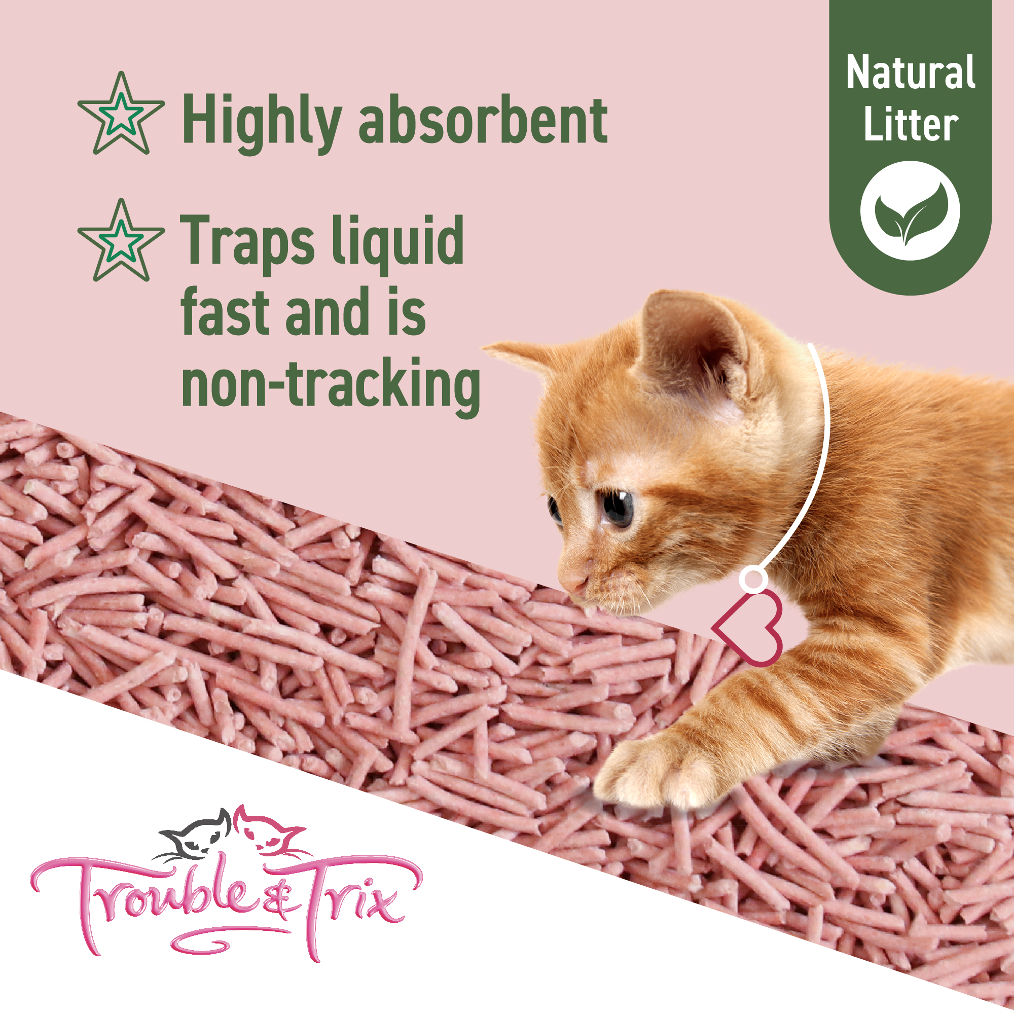 Trouble and Trix Tofu Cat Litter - Cherry Blossom 10 Litre - Image 6