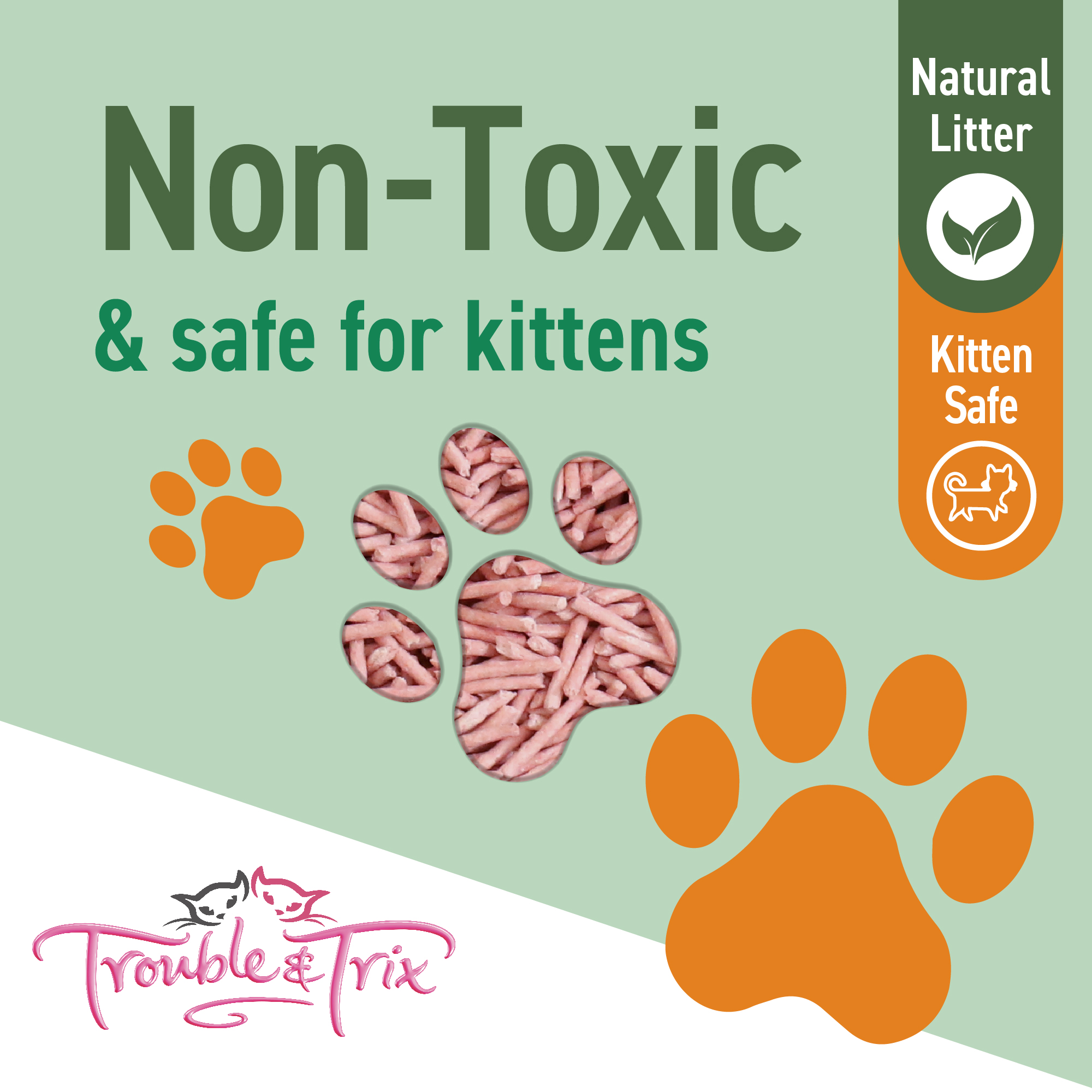 Trouble and Trix Tofu Cat Litter - Cherry Blossom 10 Litre - Image 3