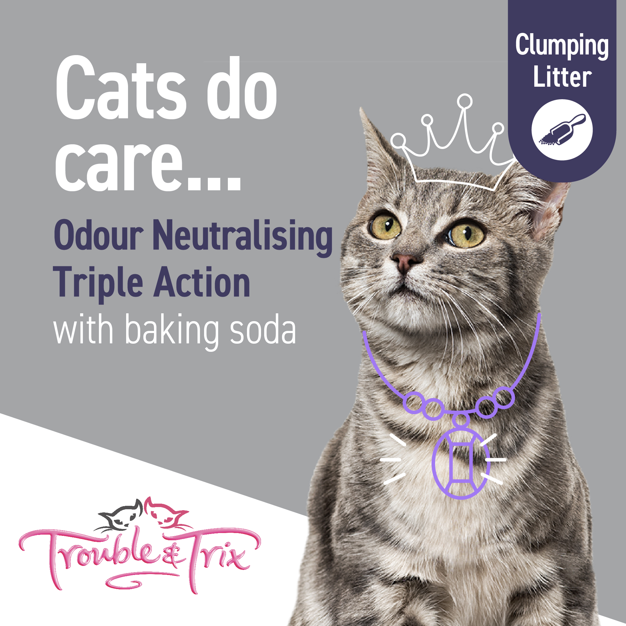 Trouble and Trix Clumping Odour Neutralising with Baking Soda Cat Litter 15 Litre - Image 4
