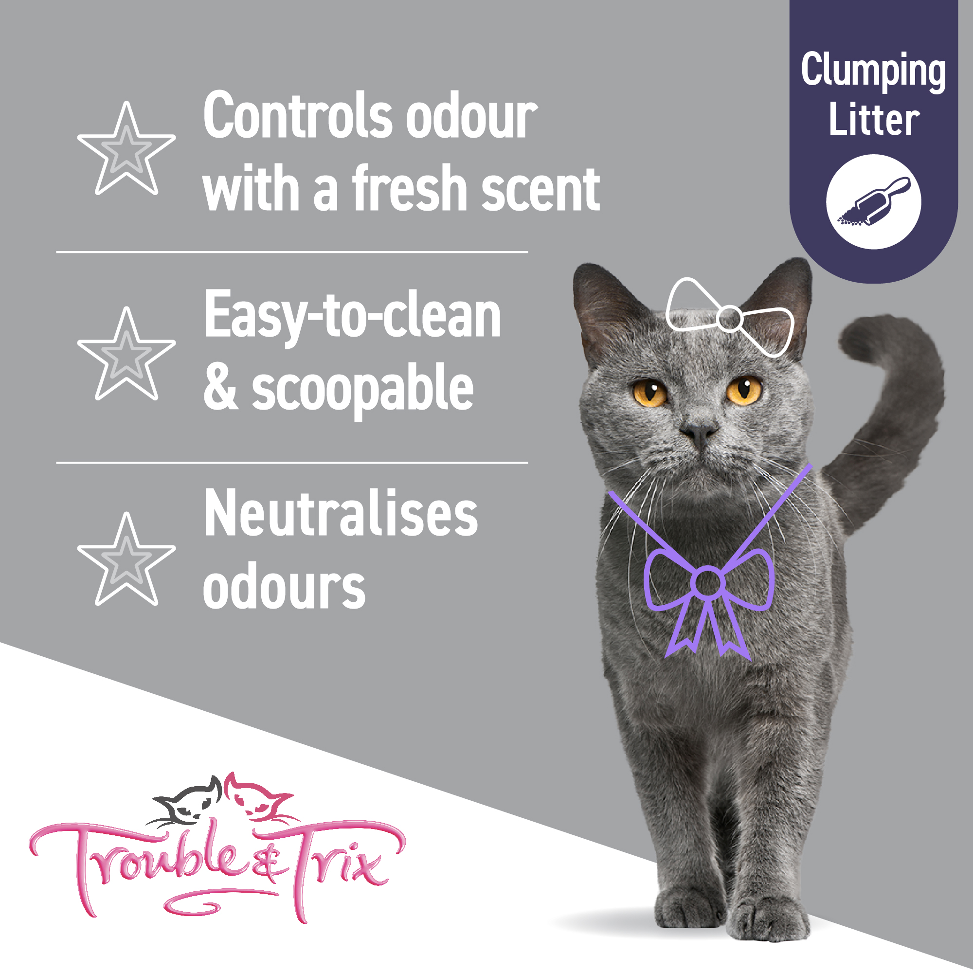 Trouble and Trix Clumping Odour Neutralising with Baking Soda Cat Litter 15 Litre - Image 10