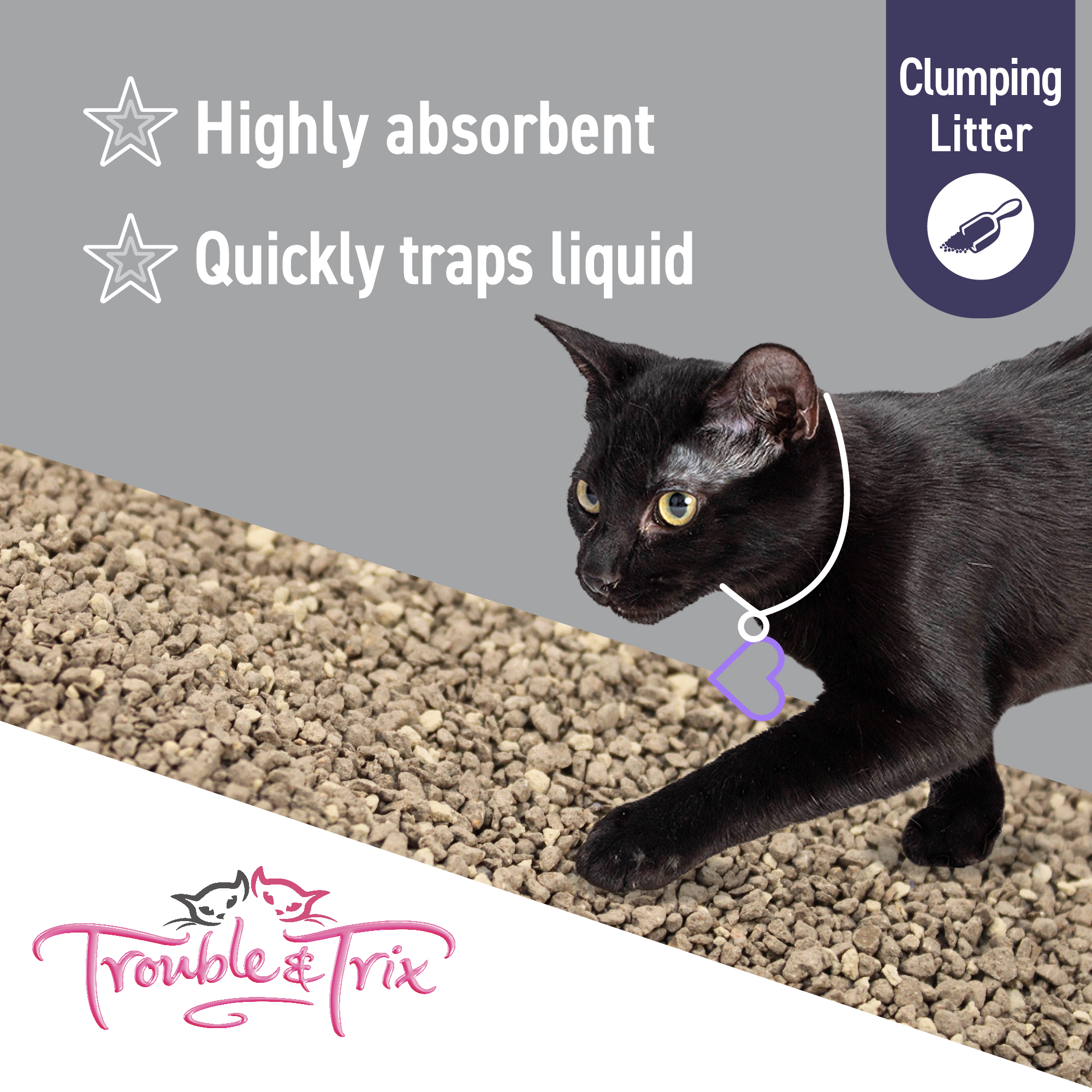 Trouble and Trix Clumping Odour Neutralising with Baking Soda Cat Litter 15 Litre - Image 9